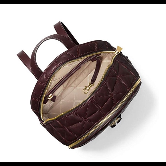 Michael Kors Rhea Quilted Leather Backpack -Barolo - Picture 3 of 6